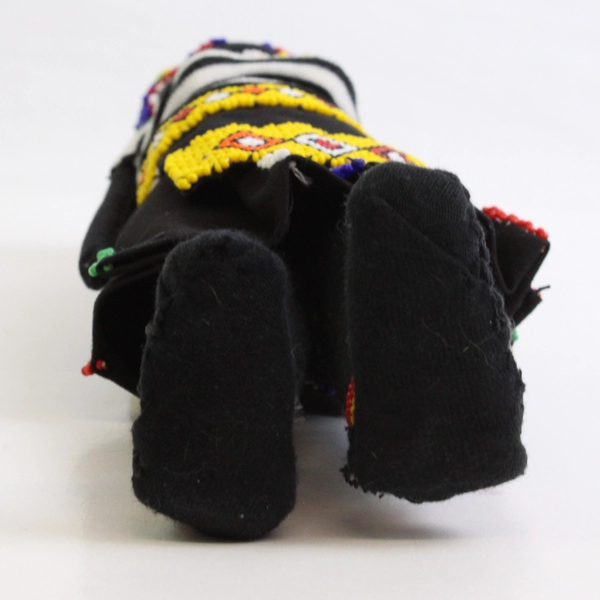 Handmade South African Beaded Fabric Doll 10"