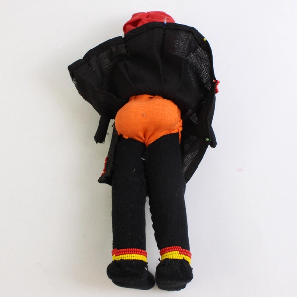 Handmade South African Beaded Fabric Doll 10"