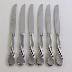Set of 6 Oneida Aquarius Hollow Stainless Steel Dinner Knives Glossy 9.5"
