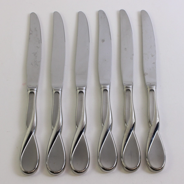 Set of 6 Oneida Aquarius Hollow Stainless Steel Dinner Knives Glossy 9.5"