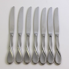 Lot of 7 Oneida Aquarius Hollow Stainless Steel Dinner Knives Glossy 9.5 inches