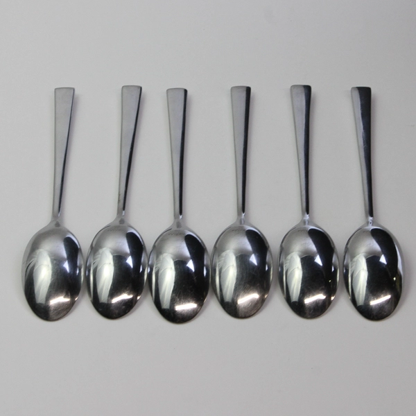 Lot of 6 Mikasa Rockford (Stainless) Flatware Oval Soup Spoon 8" Long