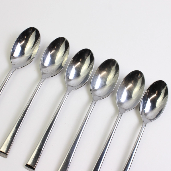 Lot of 6 Mikasa Rockford (Stainless) Flatware Oval Soup Spoon 8" Long