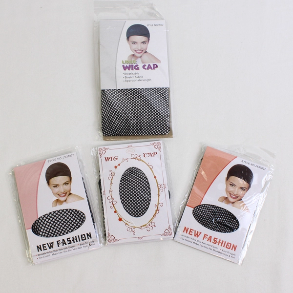 Lot of 4 New Sealed Women's Black Mesh Wig Caps