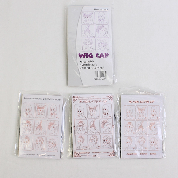 Lot of 4 New Sealed Women's Black Mesh Wig Caps