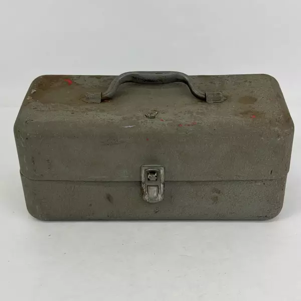 Vintage Falls City My Buddy Metal Tackle Box Gray