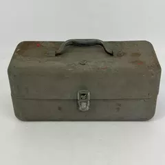 Vintage Falls City My Buddy Metal Tackle Box Gray
