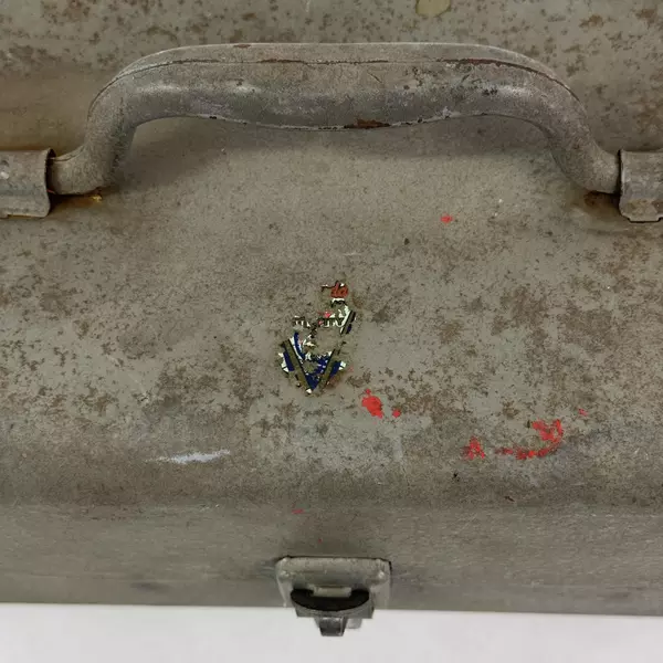 Vintage Falls City My Buddy Metal Tackle Box Gray