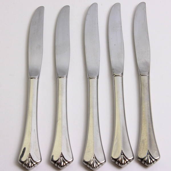 Lot of 5 Oneida Silver Westgate-Royal Crest (Stainless) Flatware Hollow Knife