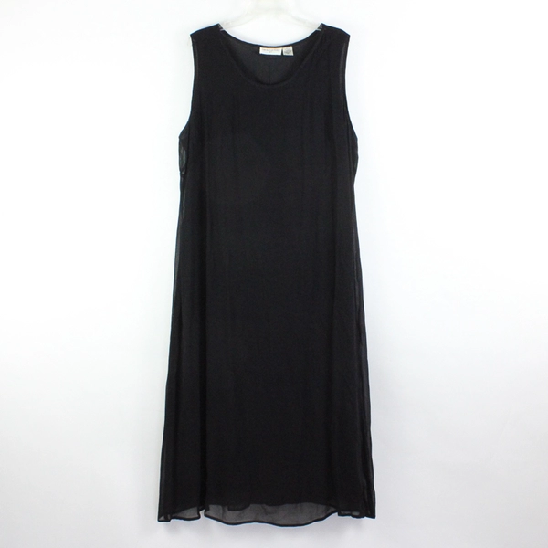 Paradise Plus Sheer Black Sleeveless Shift Dress Women's Size 1X
