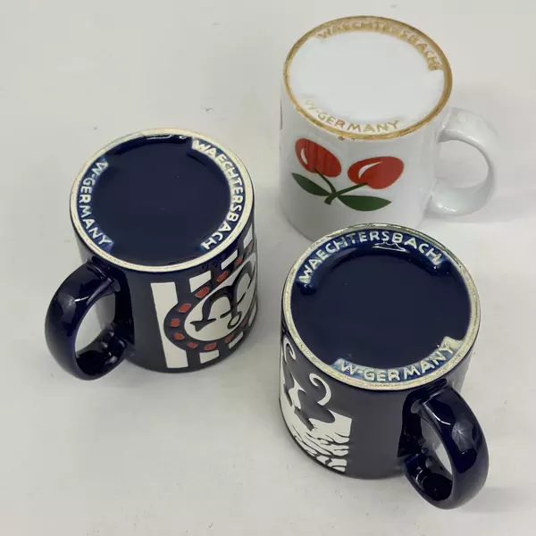 Lot of 3 Mismatched Waechtersbach Ceramic Coffee Mugs