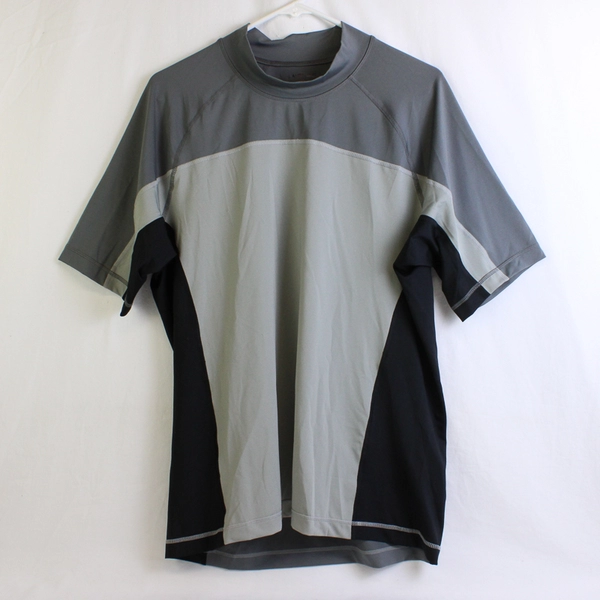 Lands' End Gray and Black Colorblock Rash Guard Men's Size Large 42-44