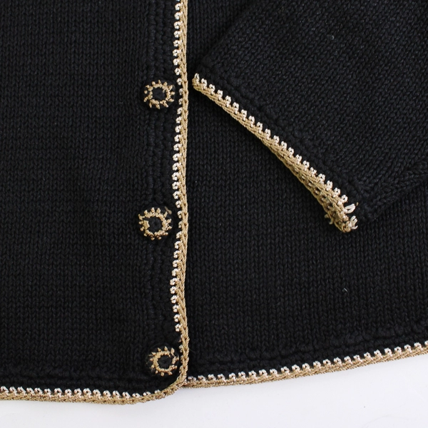 Vintage 2002 Tiara International Black Button-Front Cardigan Women's Small FLAW