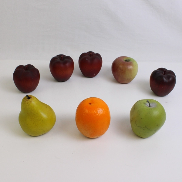 Lot of 8 Weighted Artificial Fruits Apples Pear Orange