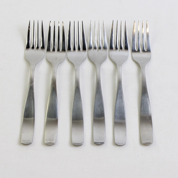 Set Of 6 Mikasa Satin Loft Stainless Steel Dessert Forks 7.5"