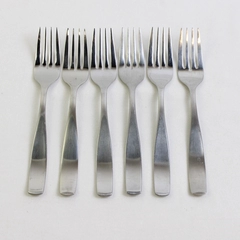 Set Of 6 Mikasa Satin Loft Stainless Steel Dessert Forks 7.5"