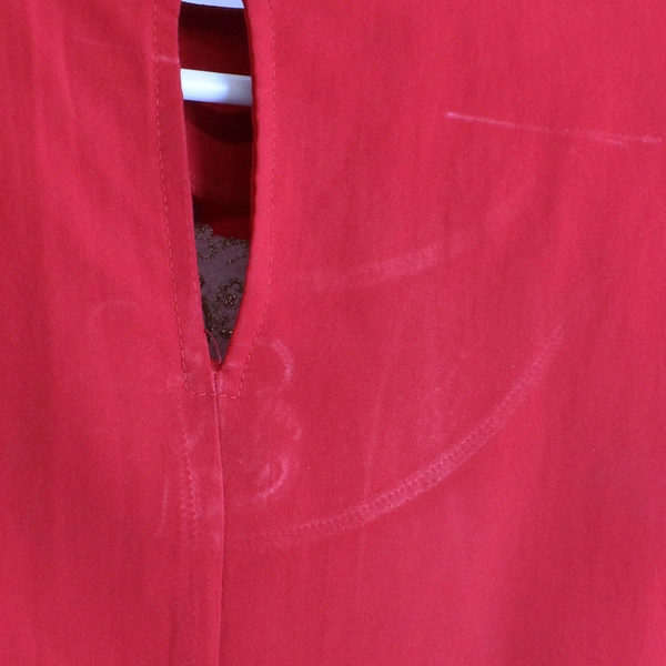 Thomas O. Sport Embroidered Red Short-Sleeve Blouse Women's Size 16