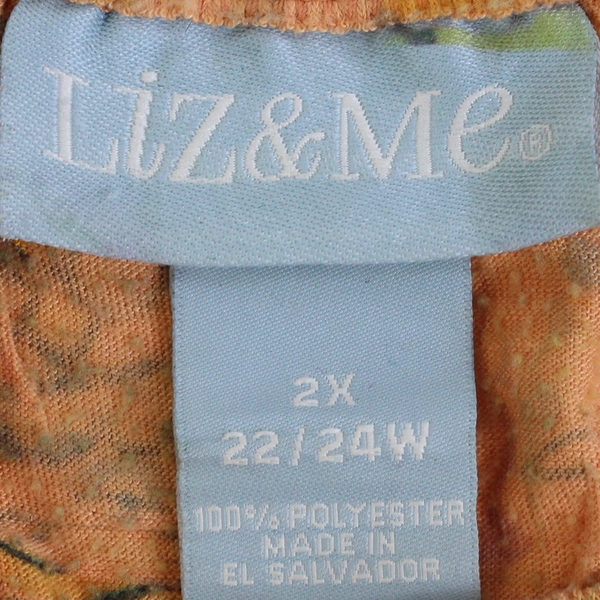 Liz & Me Bedazzled Multicolor Paisley Print Top Women's Size 2X