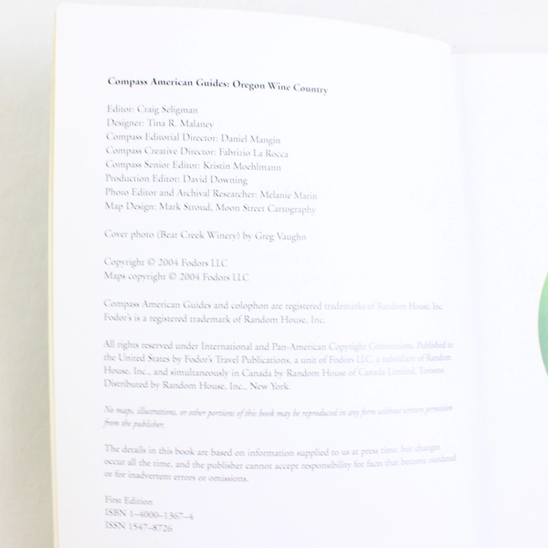 Oregon Wine Country by John Doerper 2004 PB 1st Edition Compass American Guides