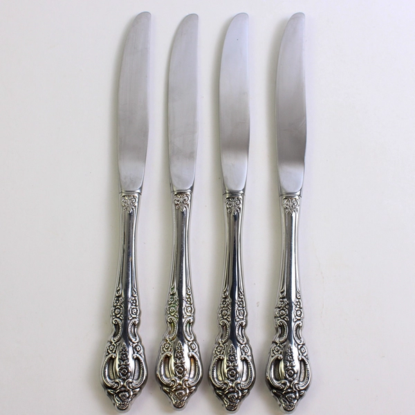 Lot of 4 Oneida Silver Renoir-Pembrooke (Stainless) Flatware Modern Hollow Knife
