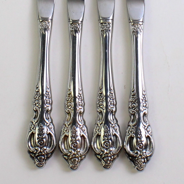 Lot of 4 Oneida Silver Renoir-Pembrooke (Stainless) Flatware Modern Hollow Knife