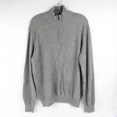 Van Heusen Gray 1/4-Zip Knit Sweater Men's Size Large