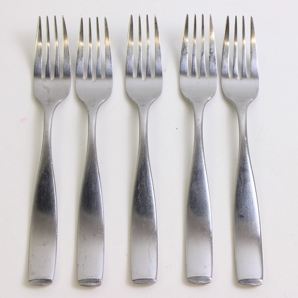 Lot Of 5 Mikasa Satin Loft Salad Forks