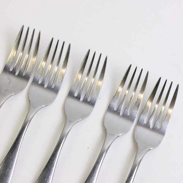 Lot Of 5 Mikasa Satin Loft Salad Forks