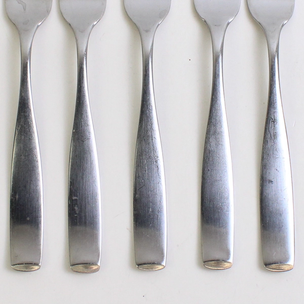 Lot Of 5 Mikasa Satin Loft Salad Forks