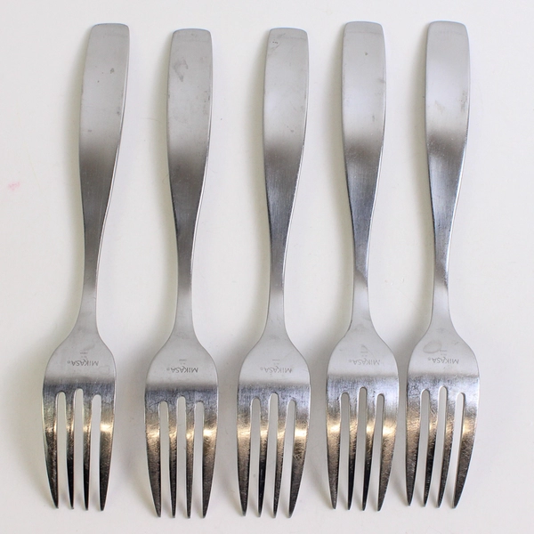 Lot Of 5 Mikasa Satin Loft Salad Forks