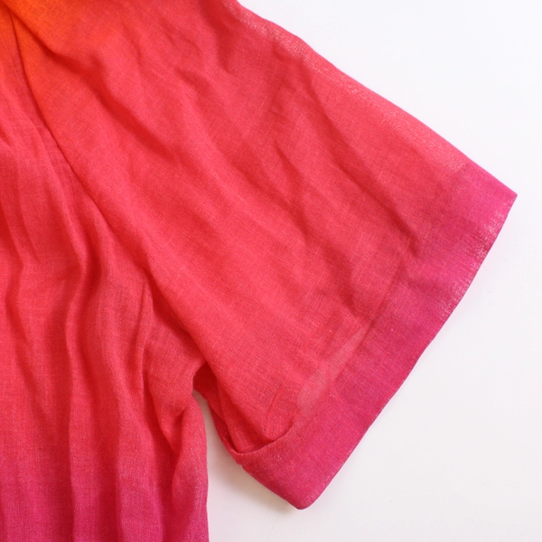 Vintage Stephanie Thomas Sport Pink and Orange Ombre Shirt Women's Sz 18