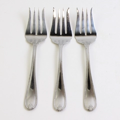 Lot Of 3 Lenox Tudor Bead-Augusta (Stainless) Flatware Cold Meat Serving Forks