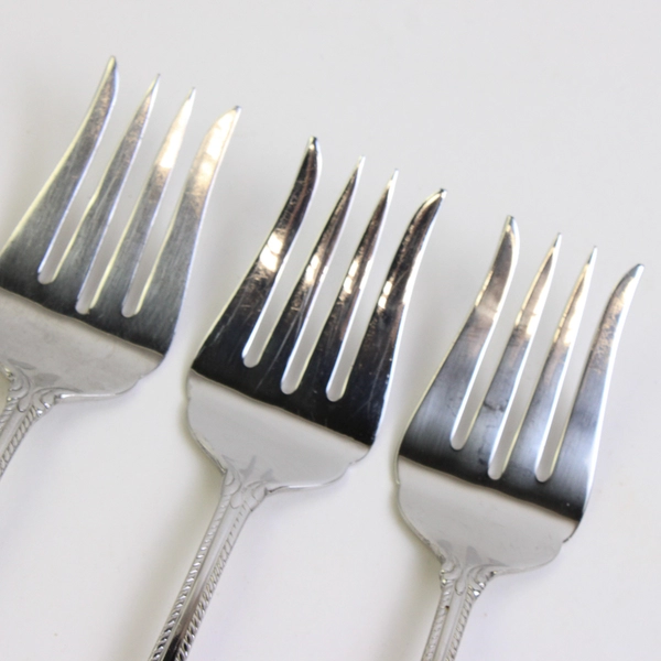 Lot Of 3 Lenox Tudor Bead-Augusta (Stainless) Flatware Cold Meat Serving Forks