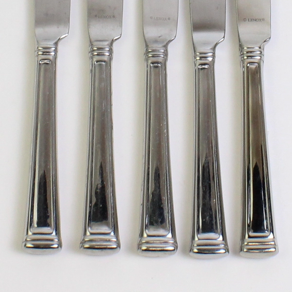 Lot Of 5 Lenox Esquire (Stainless) Flatware Dinner Knives 9.5" Long