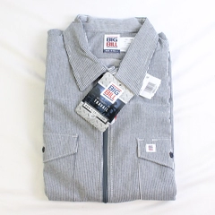 NWT Big Bill White and Navy 1/2-Zip Cotton Pullover Shirt Men's Size 3XL Tall