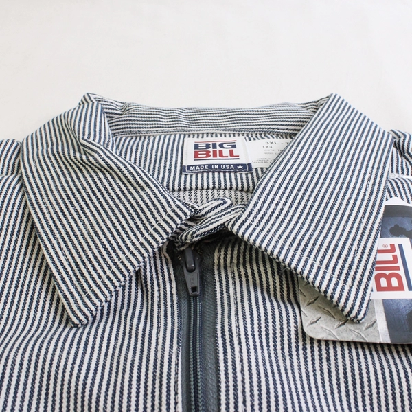 NWT Big Bill White and Navy 1/2-Zip Cotton Pullover Shirt Men's Size 3XL Tall