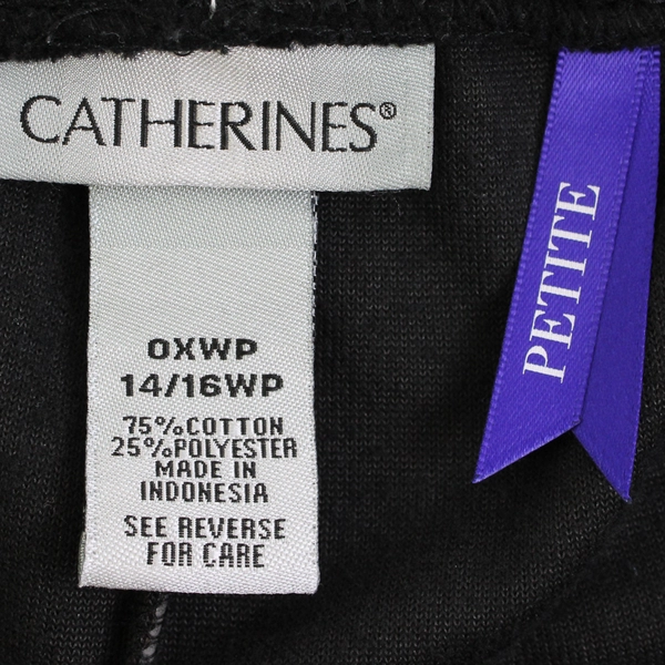 Catherines Black Velvet Track Pants Women's Size 14/16 WP