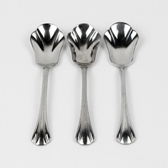 Lot of 3 Pfaltzgraff Margate (Stainless) Flatware Sugar Shell Spoons 6" Long