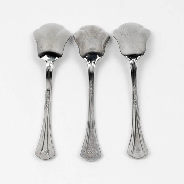 Lot of 3 Pfaltzgraff Margate (Stainless) Flatware Sugar Shell Spoons 6" Long