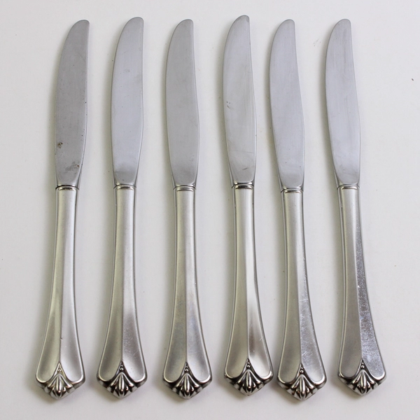 Lot of 6 Oneida Silver Westgate-Royal Crest (Stainless) Flatware Hollow Knife