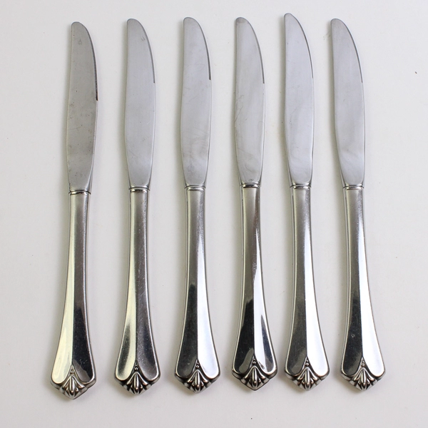 Lot of 6 Oneida Silver Westgate-Royal Crest (Stainless) Flatware Hollow Knife
