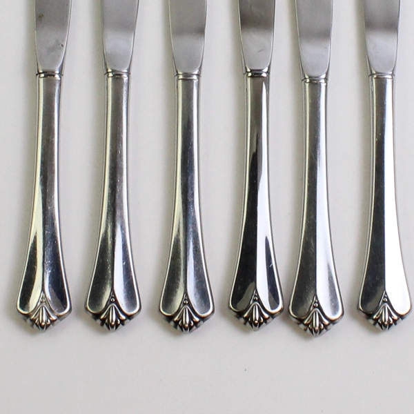 Lot of 6 Oneida Silver Westgate-Royal Crest (Stainless) Flatware Hollow Knife