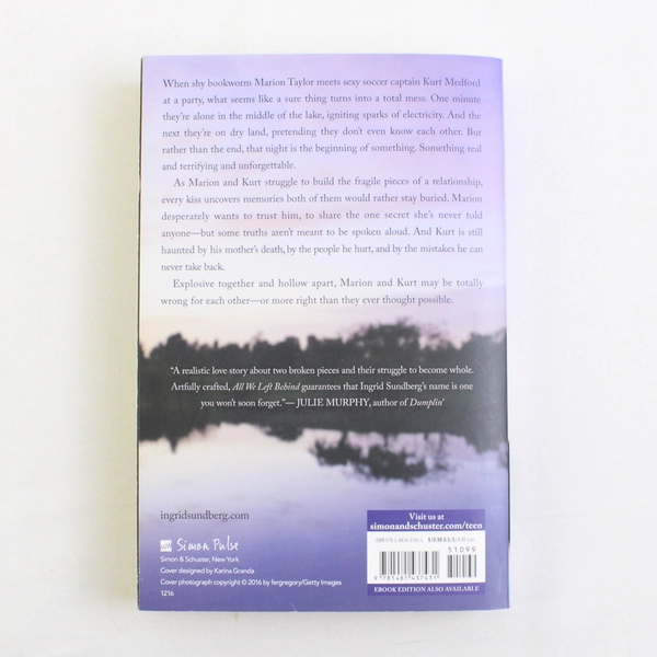 All We Left Behind by Ingrid Sundberg 2016 Paperback Novel