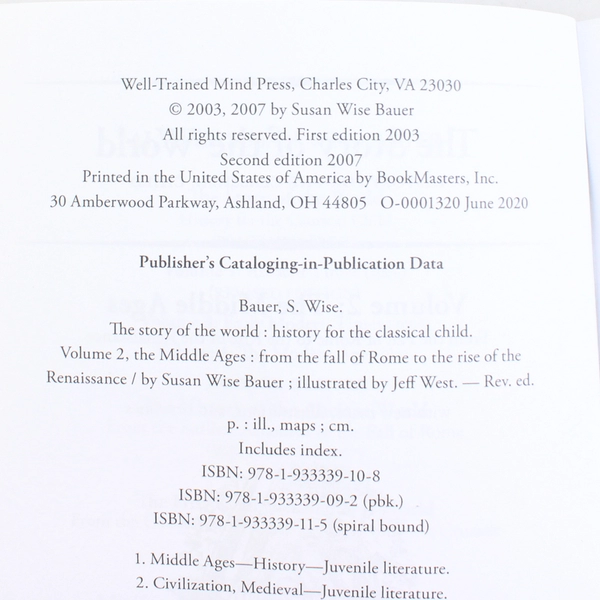 Story of the World by Susan Wise Bauer Vol. 2 The Middle Ages 2007 PB Revised Ed