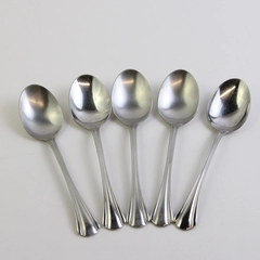 Lot of 5 Pfaltzgraff Margate (Stainless) Flatware Oval Soup Spoon 6.75" Long