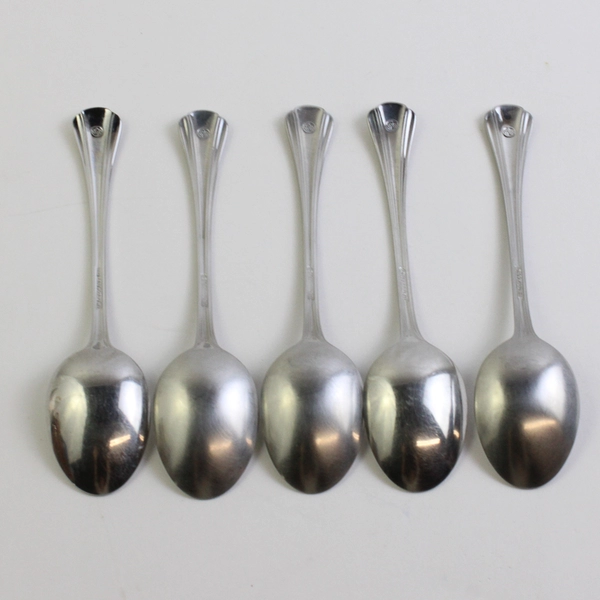 Lot of 5 Pfaltzgraff Margate (Stainless) Flatware Oval Soup Spoon 6.75" Long