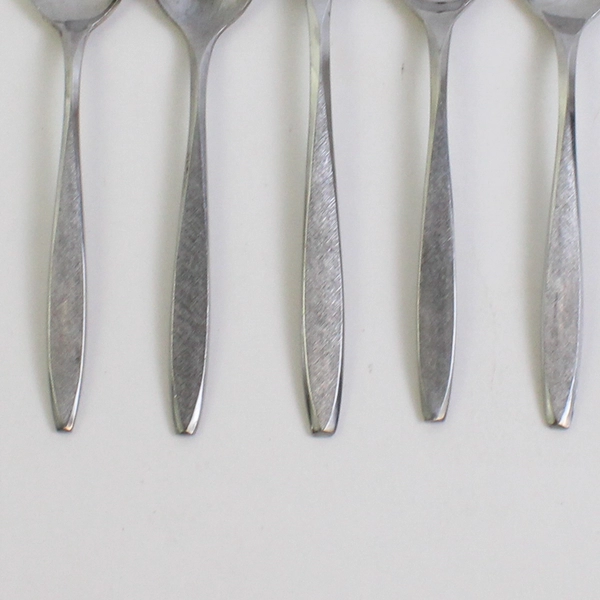 Lot Of 5 Ekco Silver Corsair (Stainless) Flatware 4 Teaspoons 1 Oval Soup Spoon
