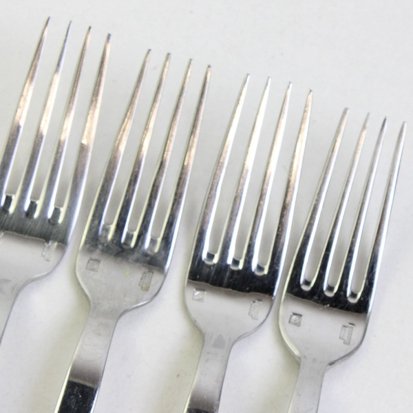 Lot Of 4 Sant Andrea Elevation Stainless Flatware 4 Salad Forks 7.75" Long