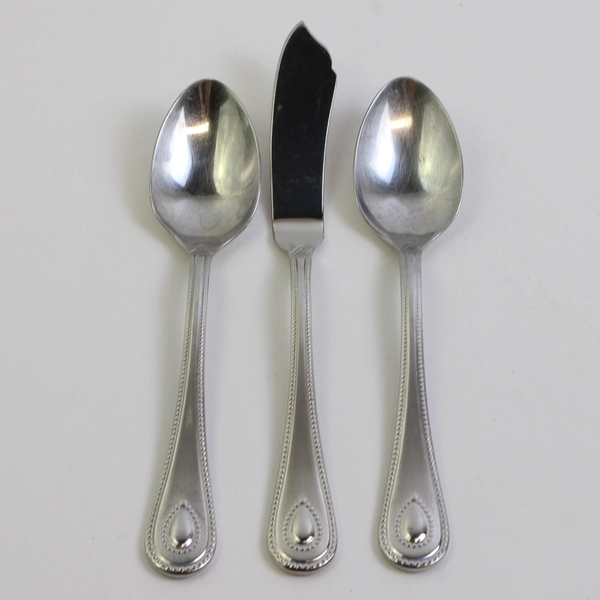 Lot Of 3 Lenox French Perle (Stainless) Flatware 2 Teaspoons & 1 Butter Knife