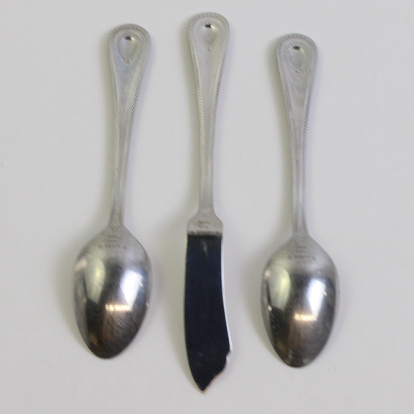 Lot Of 3 Lenox French Perle (Stainless) Flatware 2 Teaspoons & 1 Butter Knife